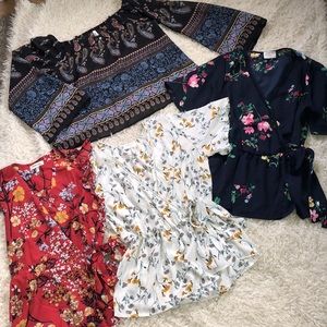 Women’s Size M/L Floral/Multicolor Blouse Bundle